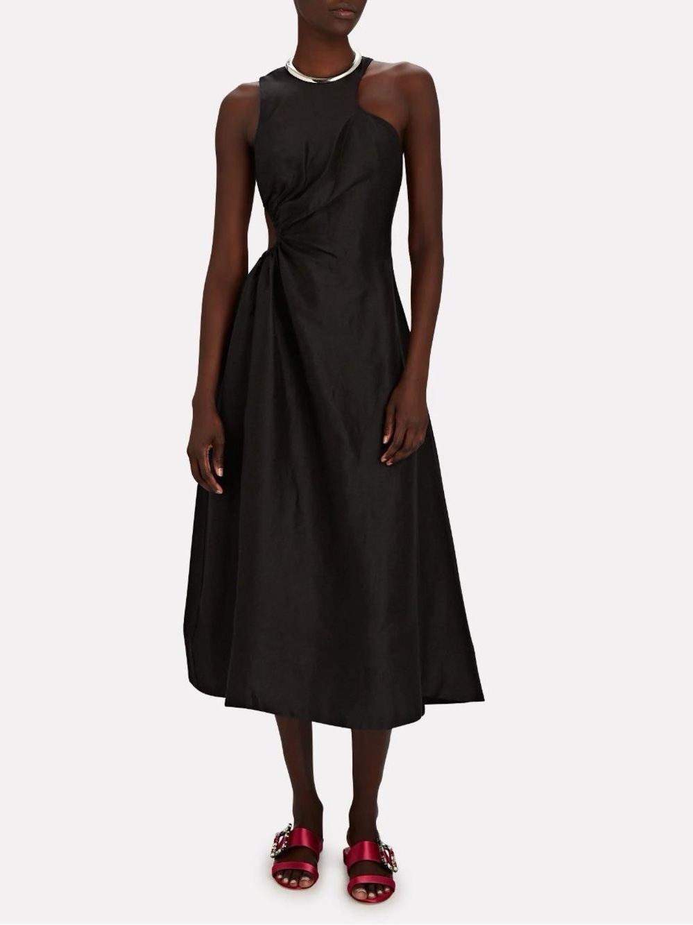 Aje Chateau linen blend Midi Dress